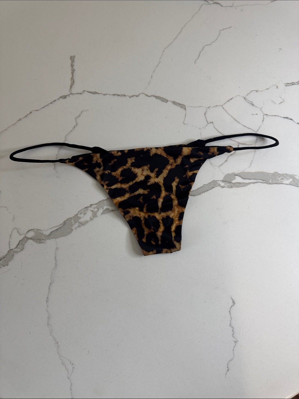 Animal Print Bikini Thong Bottom with Slim Side Straps new in package